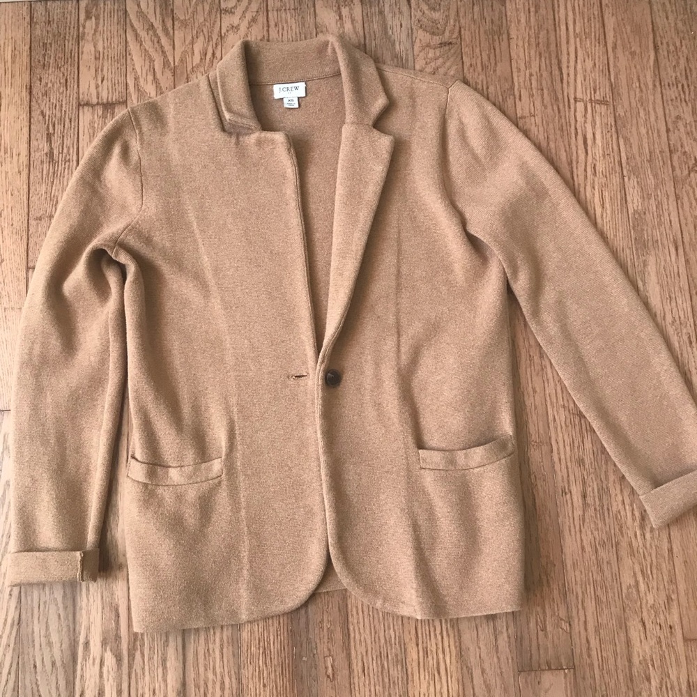J.Crew Blazer Sweater Schoolboy Women 100%Cotton Acorn Size XS
